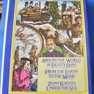 Libro d&#39;epoca - Il giro del mondo in ottanta giorni, Dalla Terra alla Luna, 20.000 leghe sotto i mari - Jules Verne