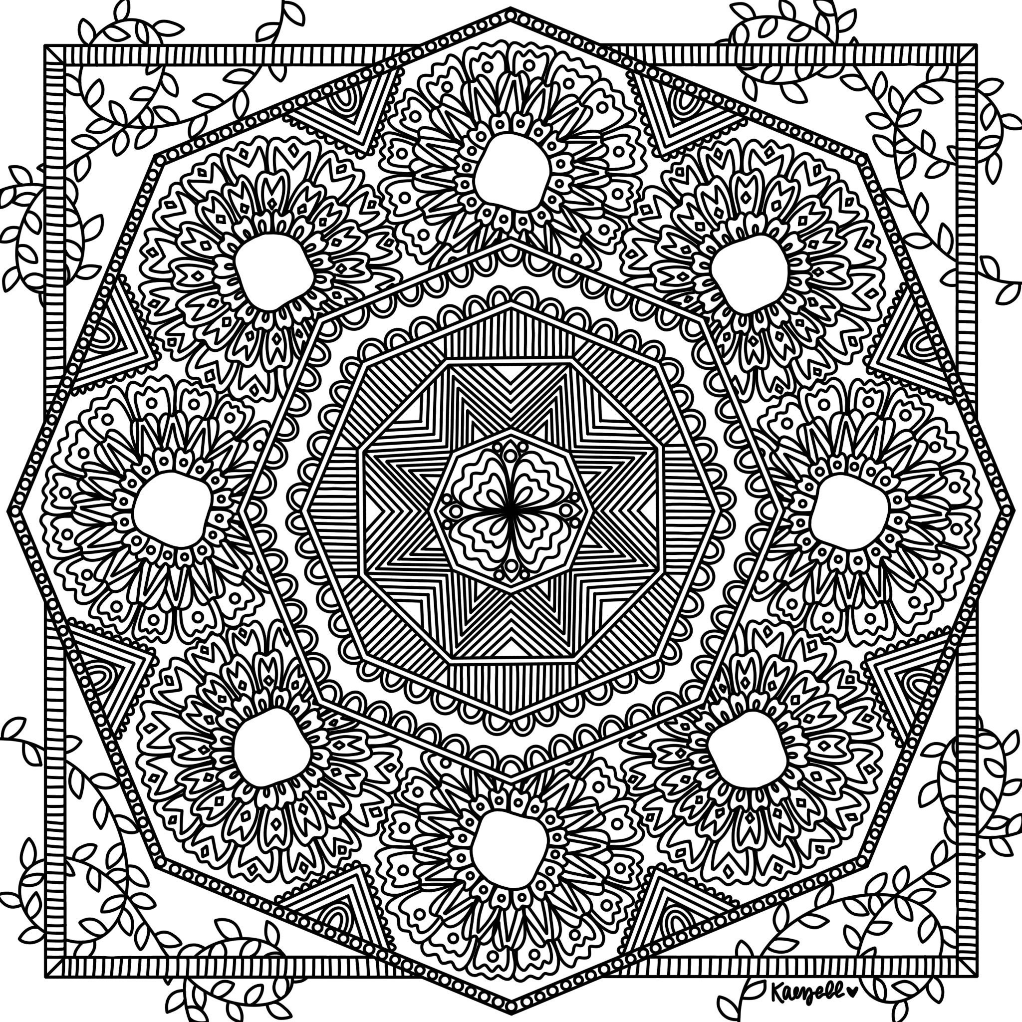 Mandalas and Geometric Floral Coloring Pages - Etsy