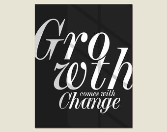 Growth Mindset Poster, Inspirational Wall Art, Personal Growth Digital Download Print, Motivational Home and Office Decor