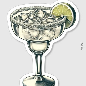 Adesivo per cocktail classico Margarita, collezione di bevande (Kindle, laptop, journaling friendly)