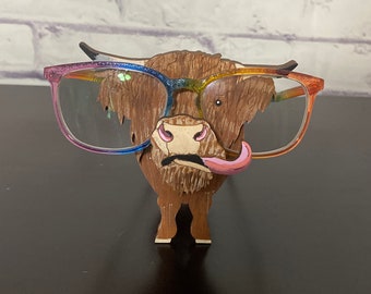 Highland Cow Accessory, Eyeglass Stand, Highland Cow Eyeglass Holder, Glasses Holder Stand, Highland Cow Lover Gifts, Sunglass Stand
