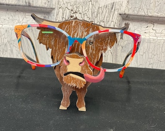 Highland Cow Accessory - Eyeglass Stand - Highland Cow Eyeglass Holder - Glasses Holder Stand - Highland Cow Lover Gifts - Sunglass Stand