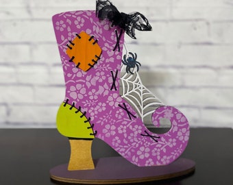 Witches Boot Decor, Halloween Witches Boot, Frankenstein Decoration, Mummy Halloween, Witches Hat Shelf Sitter, Halloween Mantle Centerpiece