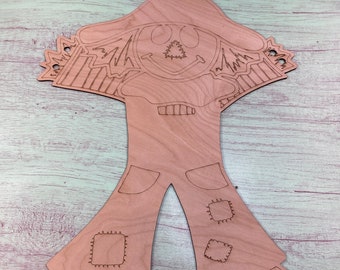 Wood Scarecrow Door Hanger,  DIY Fall Decor Kit
