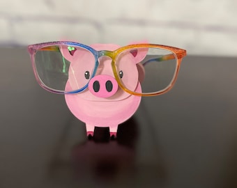 Pig Eyeglass Readers Holder Stand, Sunglass Storage Desk Accessory