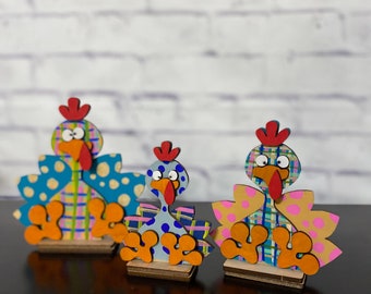 Autumn Turkey Family, Thanksgiving Turkey Shelf Sitter, Thanksgiving Turkey Table Decor, Whimsical Fall, Whimsical Fall Decor