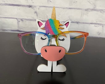 Unicorn Eyeglass Holder, Reading Glasses Storage Stand, Whimsical Home Office Decor