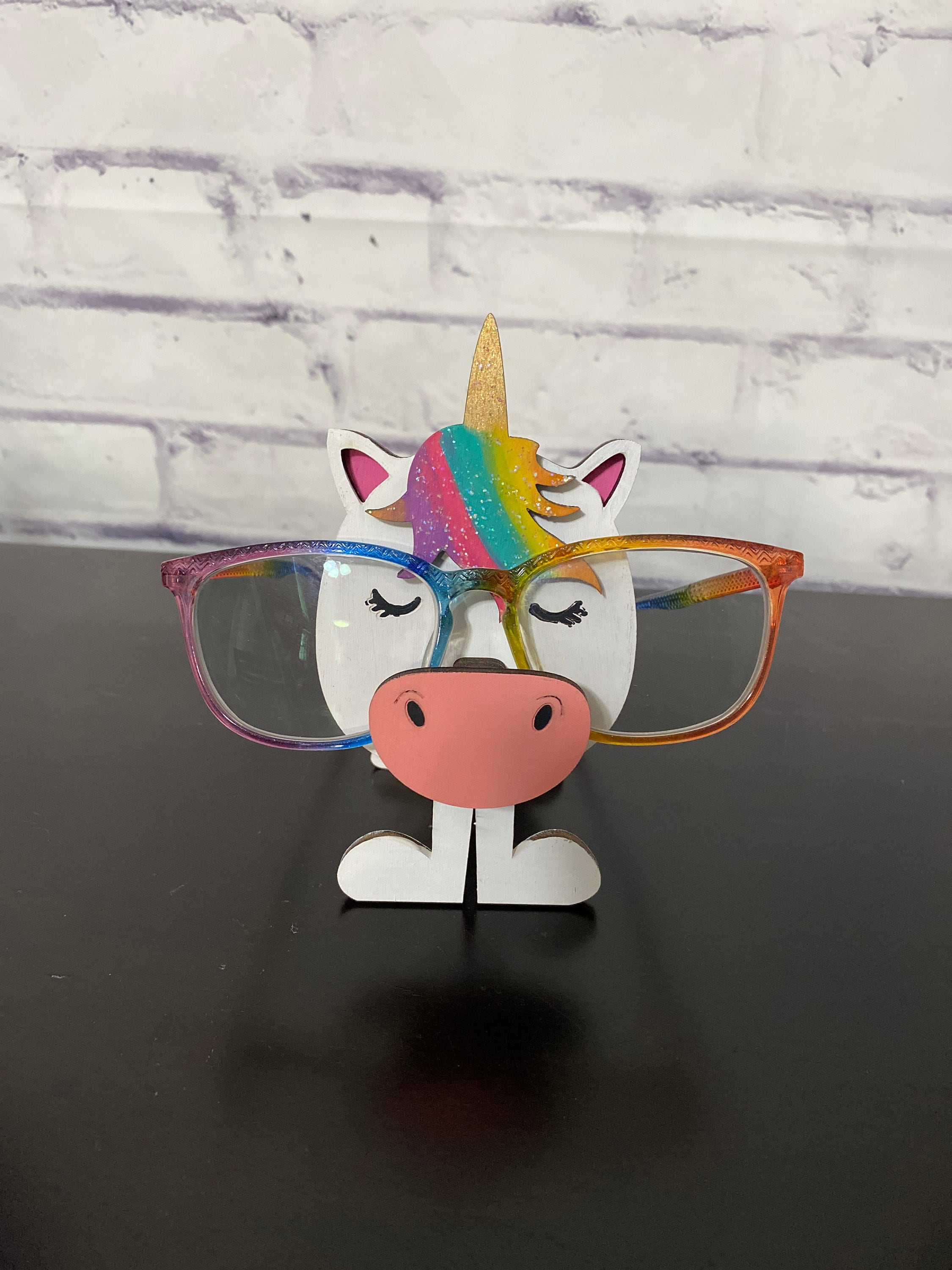 Unicorn Eyeglass Holder, Reading Glasses Storage Stand, Whimsical Home Office Decor