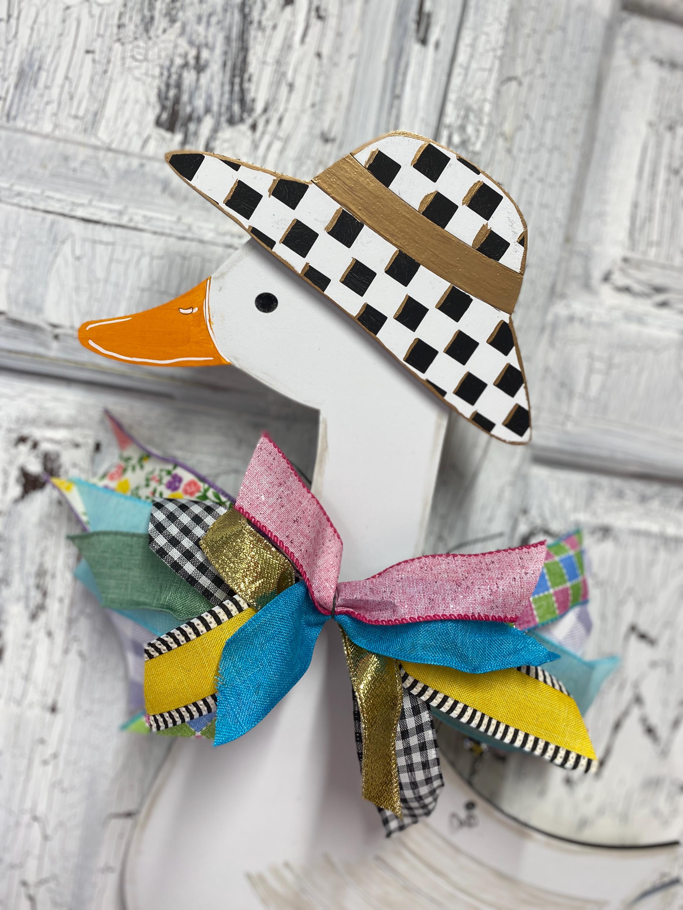 Porch Goose Front Door Wreath Hanger, Handpainted Funky Duck Sign ...