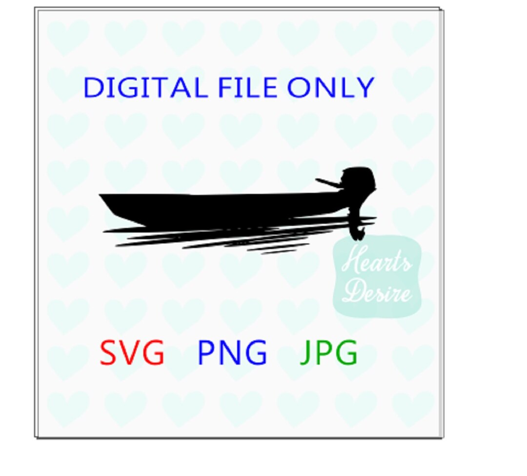 Jon Boat Cut File, Bass Boat Cut File, SVG PNG JPG, Silhouette or