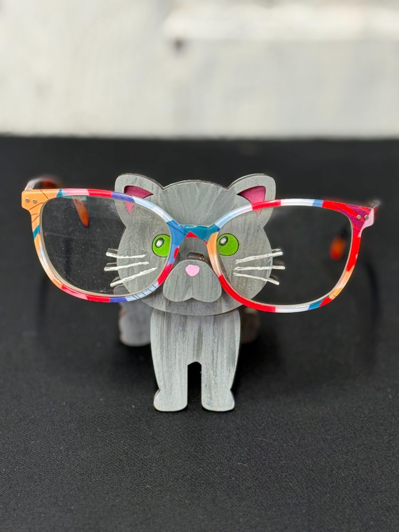 Highland Cow Accessory Eyeglass Stand, Reading and Sunglass Holder Storage Cat
