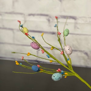 Pip Berry Egg Pick, Colorful Pip Berry Stem, 10" Floral Stem, Easter Spring Greenery, Sign Making, Wedding Decor, Wreath Bow Supplies