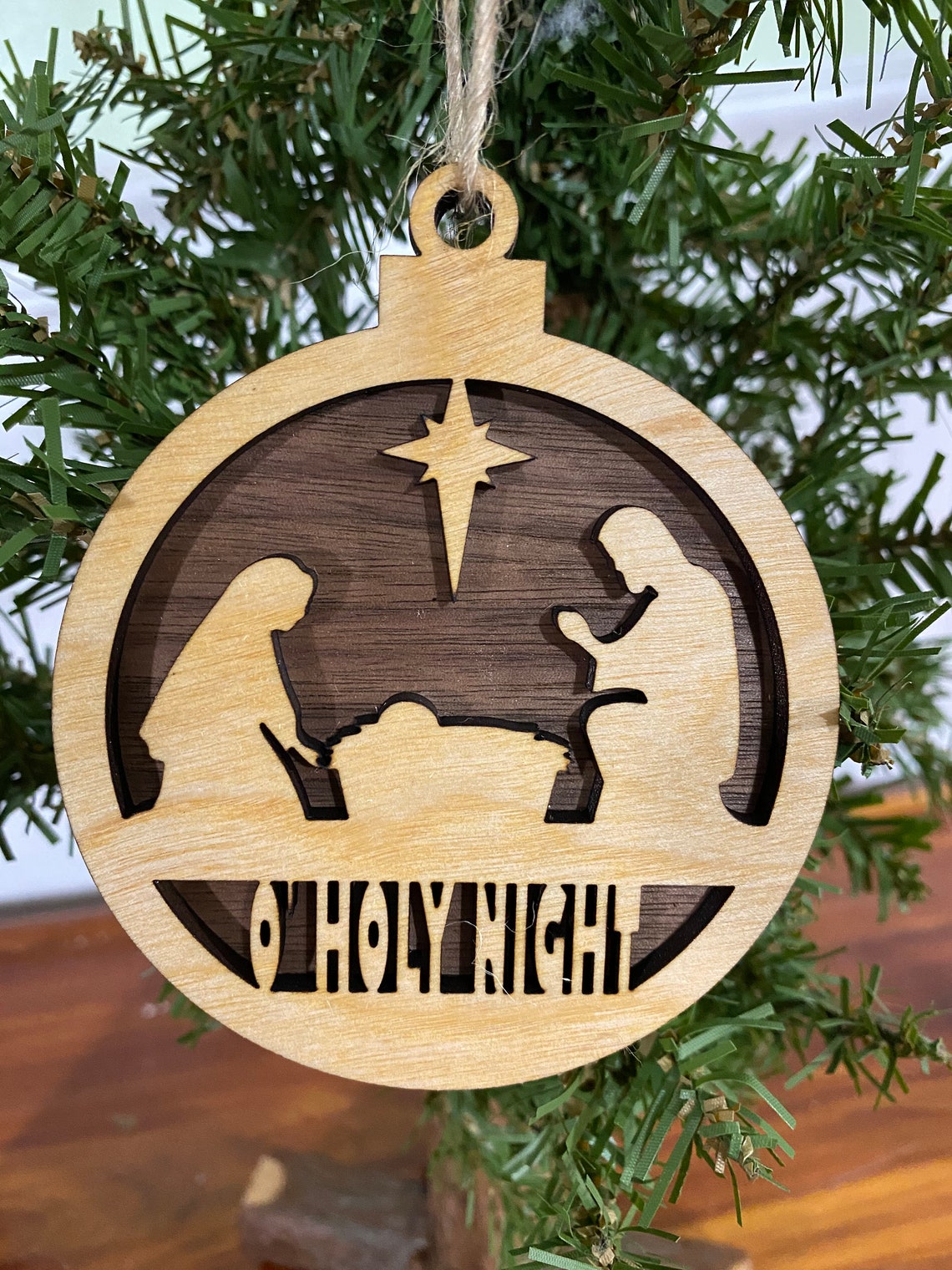 Nativity Christmas Ornament Laser Cut Wooden Keepsake Etsy
