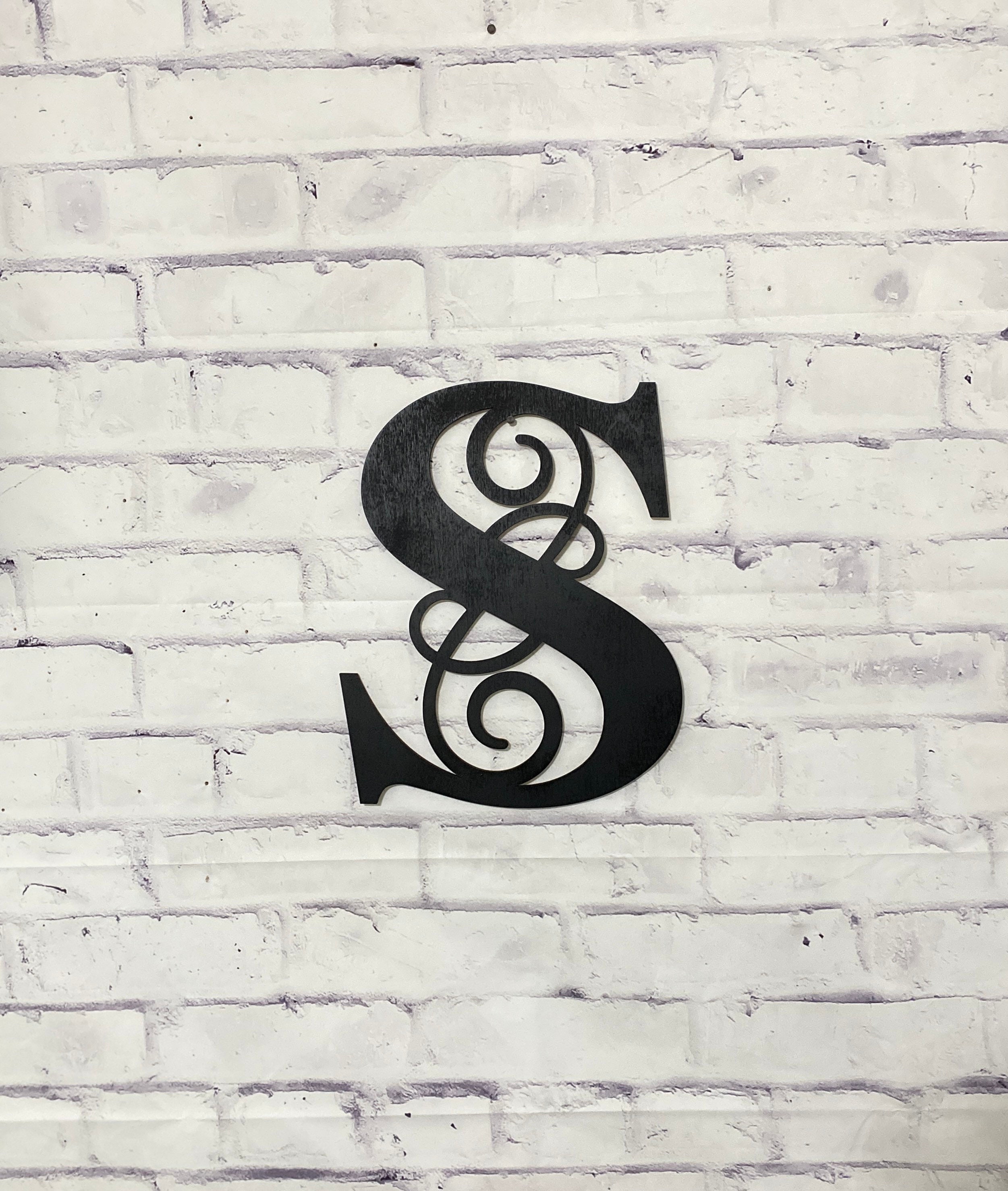 Monogram Letters, Fancy Initial Sign, Painted Laser Cut Wood Monogram ...