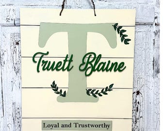 Personalized Name Sign Wood Initial Shiplap Nursery Baby Custom Family Decor