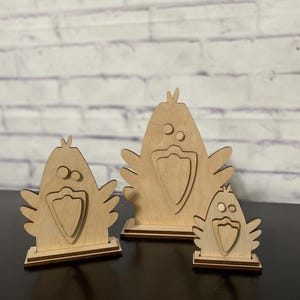 Crow Family Shelf Sitter, Old Crow Birthday, Whimsical Primitive Halloween and Fall Decor, Set of 3 DIY BLANK
