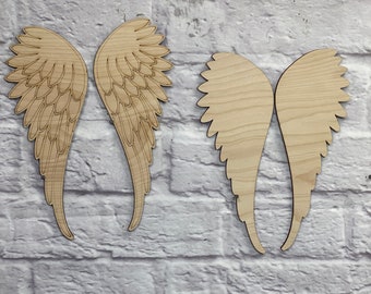 Angel Wings Wooden Laser Cut, Wood Shapes, Wing Wood Cutouts