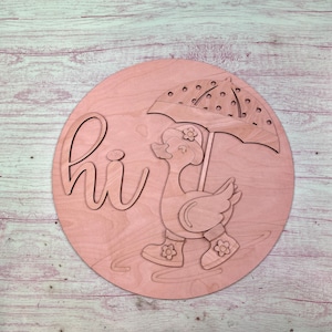 Spring Duck in Rain Boots, BLANK DIY Door Hanger, Door Hanger Kit, Wood Laser Cut Door Hanger, Front Door Decor, Home Decor
