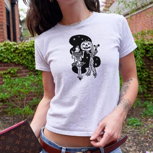 Vintages Halloween Jack-O-Lantern T-Shirt, Halloween-Baby-T-Shirt, Vintage-Grafik-T-Shirt, trendiges T-Shirt, süßes Damen-T-Shirt