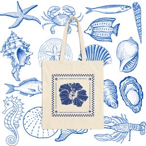 Hibiskus Blume Sommer Strand Baumwolle Canvas Einkaufstasche, Damen Strand Tragetasche, Sommer Pool Tasche, Sommer Strand Tragetasche, Trendy Tote Sommertasche