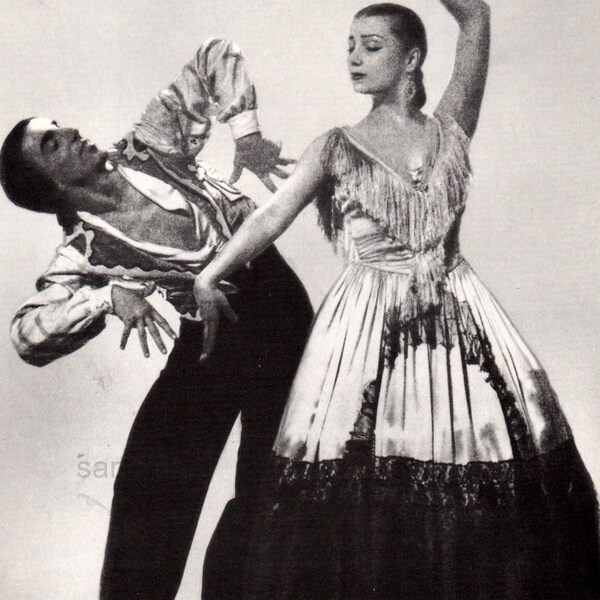 Tamara Toumanova and Leonide Massine Ballet Russes Dancers in Le Tricorne Black and White Studio Portrait Print