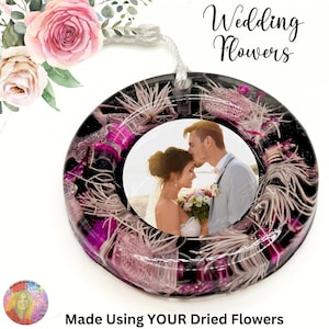 Wedding Flowers Made Using YOUR Dried Flowers , Bridal Bouquet Keepsake with Photo