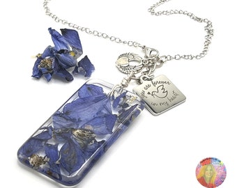Memorial Flower Car Charm: Funeral Flower Keepsake with Angel Wings
