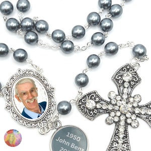 Rosary, Photo Memorial Rosary, Rosary Beads, Loving Memory,  Memorial Gift, Rosary Beads, Photo Rosary, Memorial Gift, Catholic Gifts