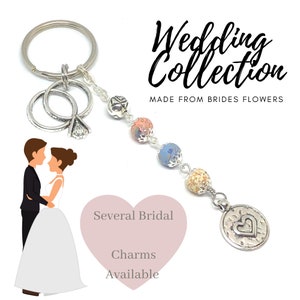 Wedding Flower Bride Bouquet Keychain Made Using YOUr Dried Flower Petals, Gift For Bride, Wedding Keychain. Wedding Keepsake from Flowers