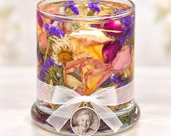 Flower Petal Candle Holder Made Using YOUR Dried Flower Petals, Gift For Loss, Wedding Bouquet Flowers, Gift For Loss, Memorial Candle