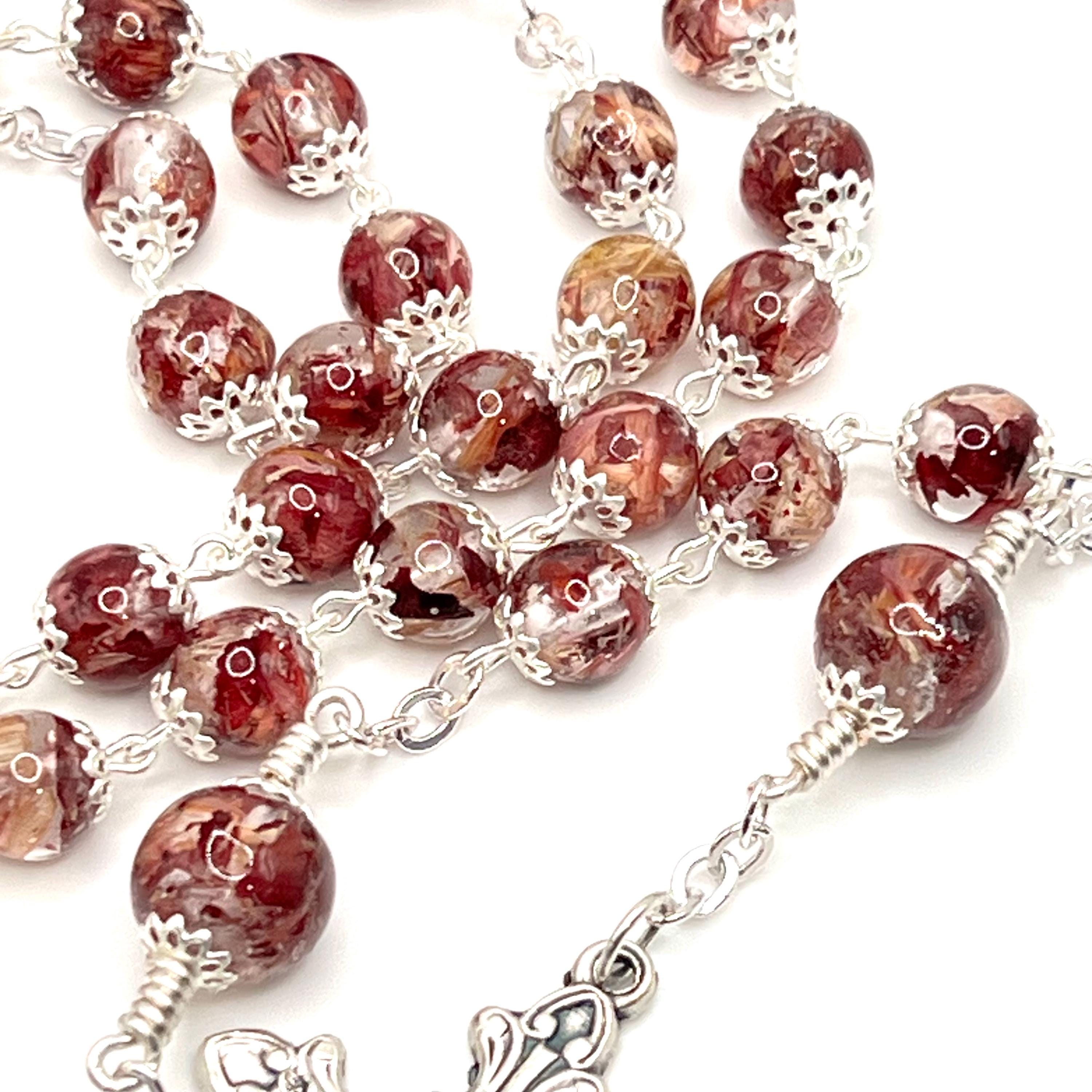 Handmade Floral Beads Made Using YOUR Flowers, Casket Funeral