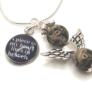 Angel Memorial Jewelry Made Using YOUR flower Petals, Casket Funeral Memorial Flowers, Gift For Loss,