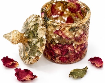 Custom Dried Flower Resin Keepsake Box, Memorial Bouquet Preservation