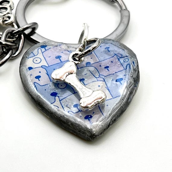 Portachiavi Commemorativo Per Perdita Cane – Ciondoli In Acciaio Con Osso, Zampa E Angelo – Regalo Di Simpatia Per Proprietari