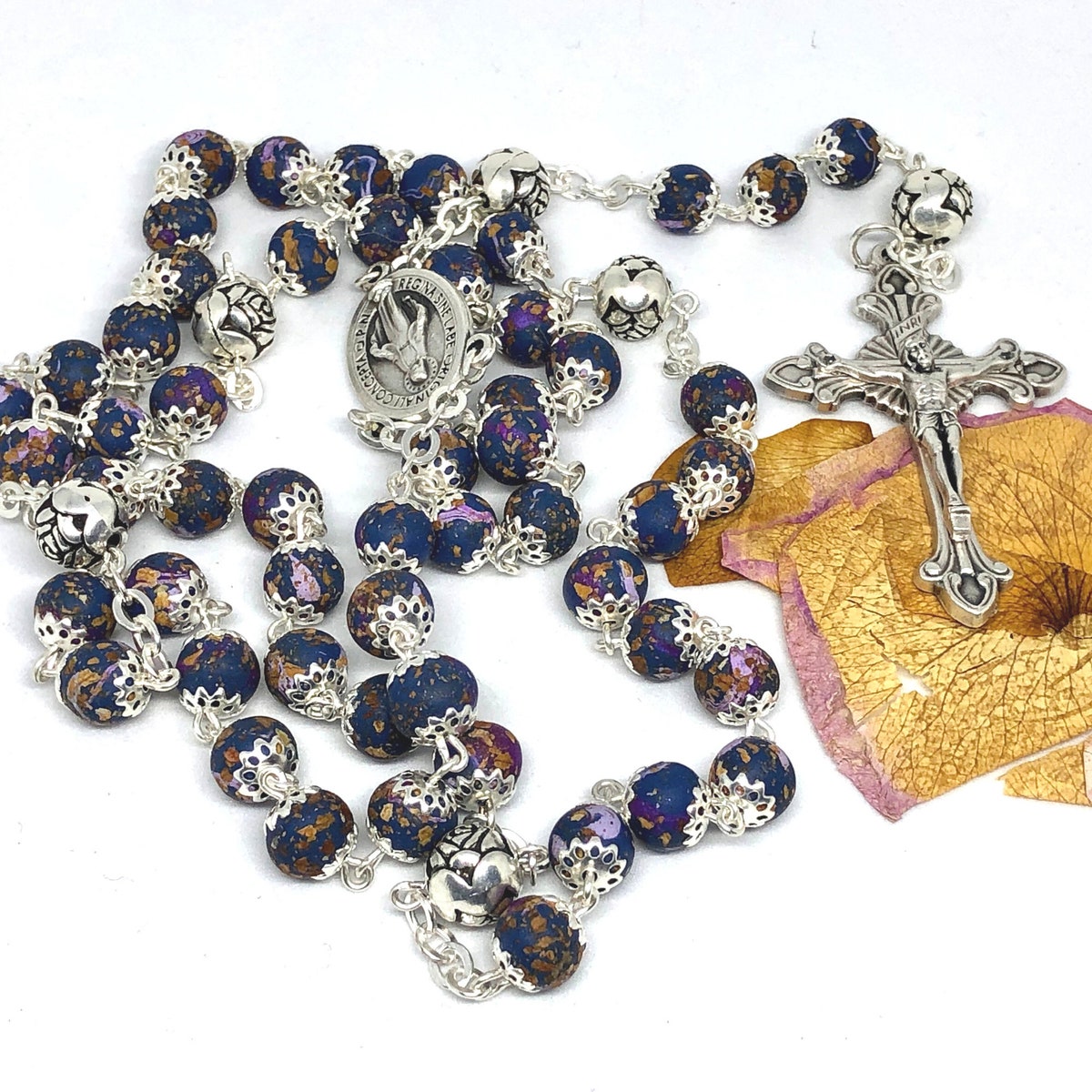 Rosary Made Using Your Wedding Flowers -Etsy