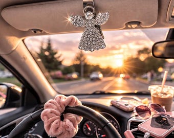 Guardian Angel Car Visor Clip – Engraved Stainless Steel Charm – New Driver Gift