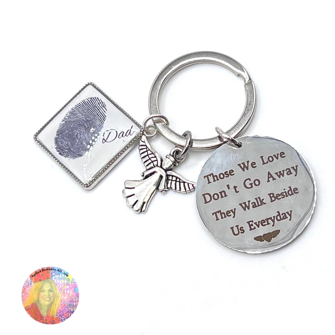 Fingerprint Memorial Keychain in Memory of Your Loved One, Thumbprint