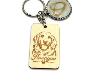 Personalized Photo Memorial Keychain | Custom Wood Engraving, Keepsake Charm