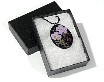 Forget-me-not real flower pendant, gift for loss, in memory of, sympathy gift