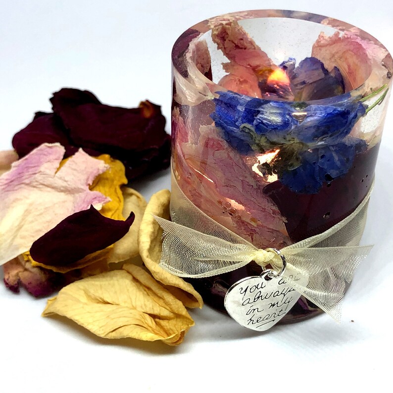 Flower Petal Resin Candle Votives Made Using Your Dried Etsy