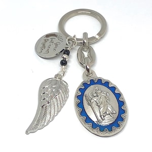 St. Christopher Memorial Keychain, Angel Wing Memorial