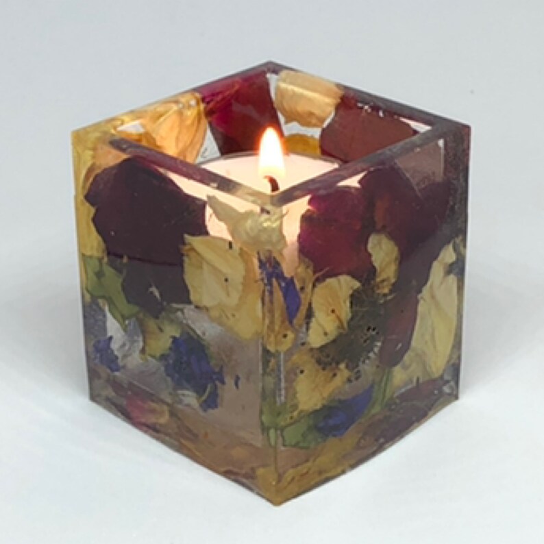 Flower Petal Resin Candle Votives Made Using Your Dried Etsy