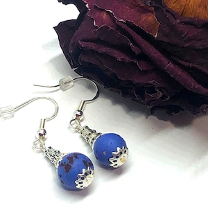 Dangle Earrings Made Using YOUR Dried Flower Petals, Funeral Casket Memorial Flowers, Wedding Flowers Brides Bouquet, Sympathy Gift