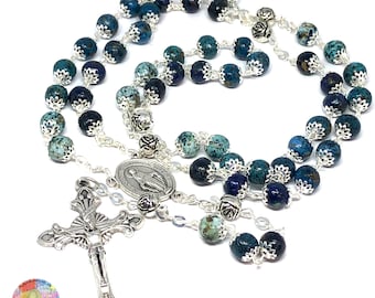 Rosario de flores secas con efecto degradado, rosario personalizado con flores de tu funeral, conservación de ramos de boda, regalo conmemorativo floral.