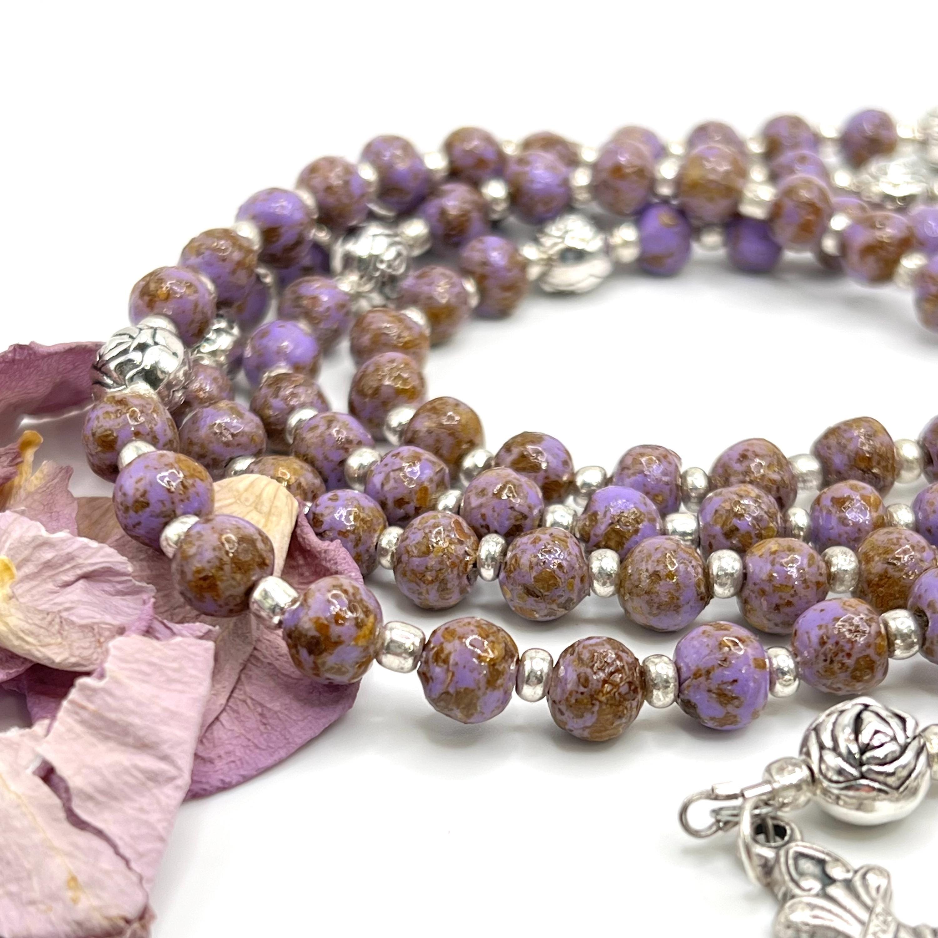 Rosary Made With YOUR Dried Flower Petals, Memorial Casket Funeral