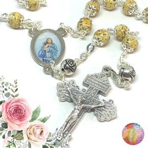 Memorial Floral Rosary Made Using YOUR Dried Flowers, &quot;Welcome Home To Heaven&quot; Memorial Gift, Funeral Flowers, Bereavement Gifts, Loss