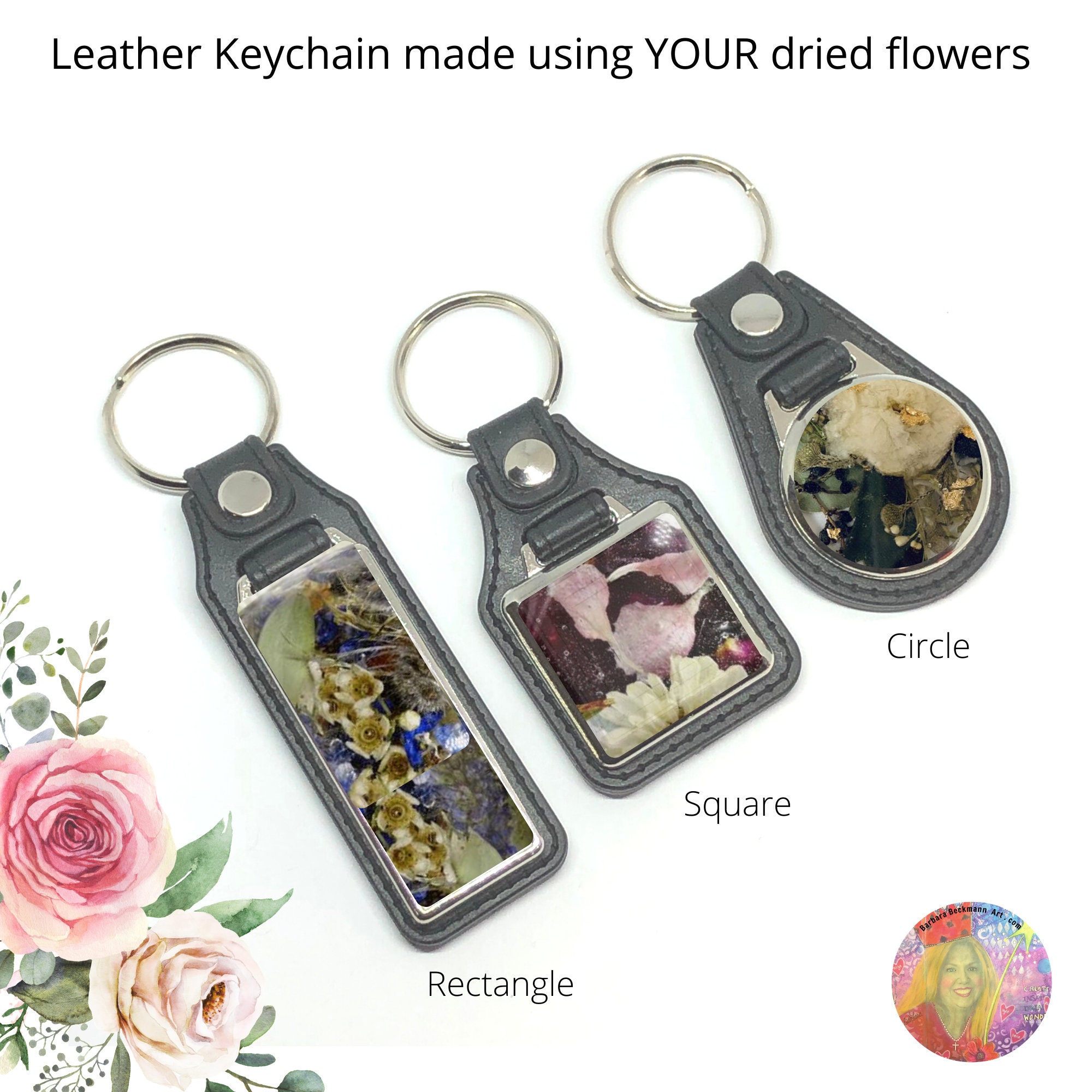 Remembrance Keychain using Flower Petals (MULTIPLE OPTIONS)