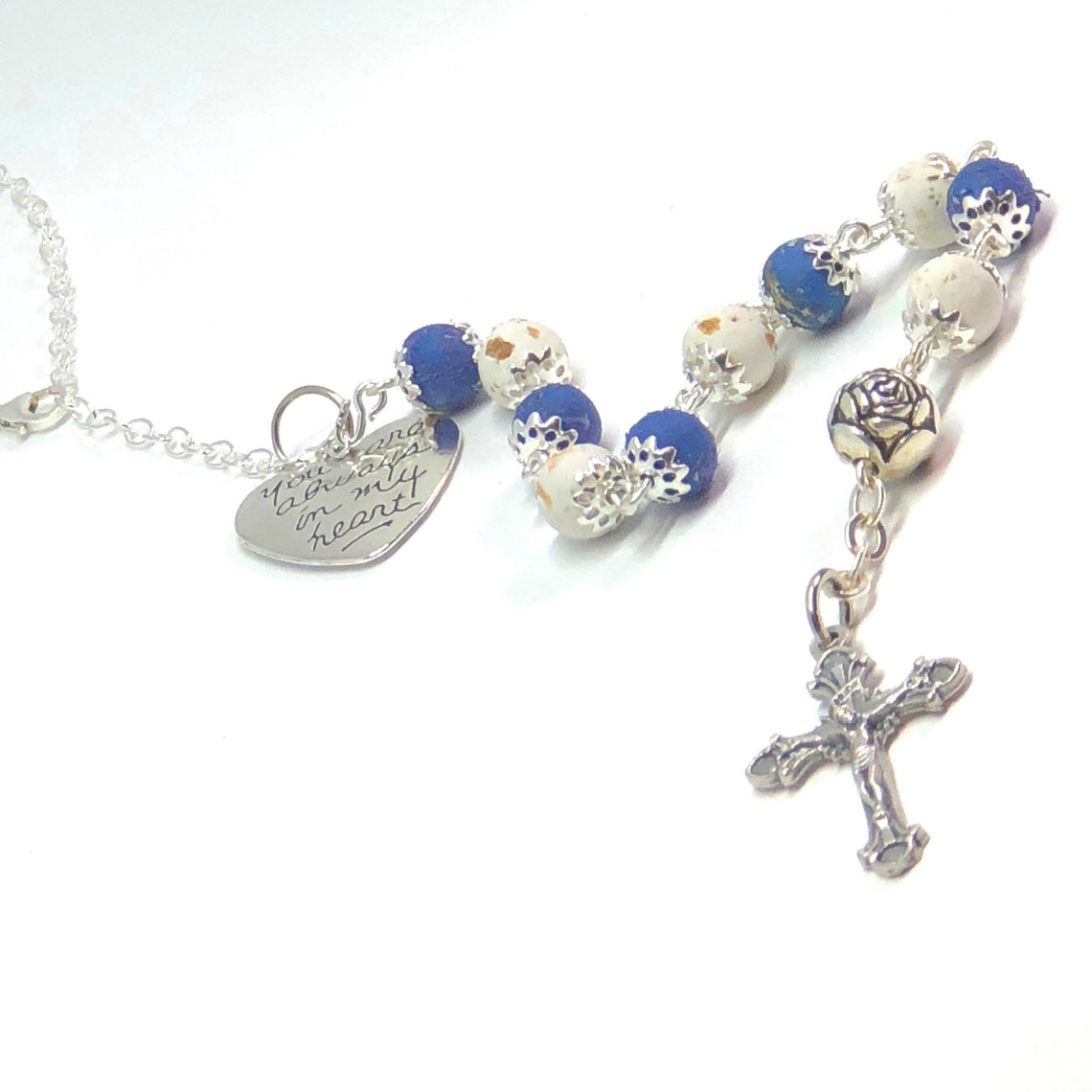 Memorial Car Rear View Mirror Chain Chaplet Made Using Your Etsy