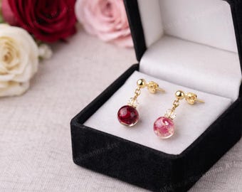 Gold or Silver Dried Flower Petal Post Earrings Made from YOUR Flowers – Custom Real Flower Jewelry, Memorial or Wedding Keepsake