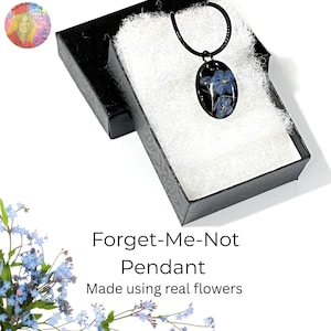 Forget-me-not real flower pendant, gift for loss, in memory of, sympathy gift